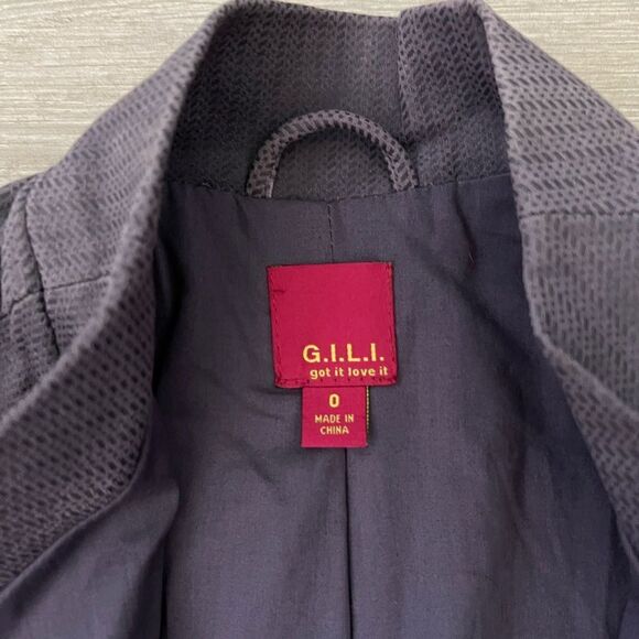 GILI Leather Jacket Open Front size 0 Dusty Purple - Picture 4 of 6
